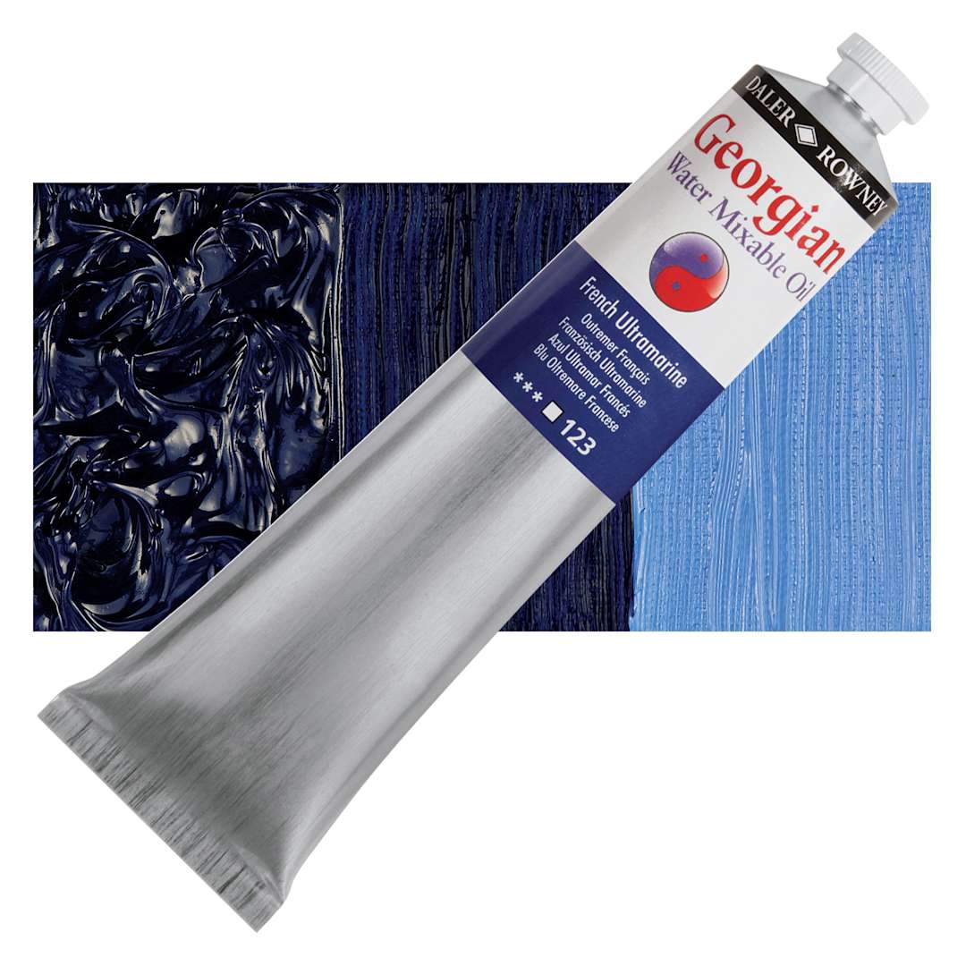 Open in modal - Georgian Water Mixable Oil - French Ultramarine, 200 ml tube and swatch