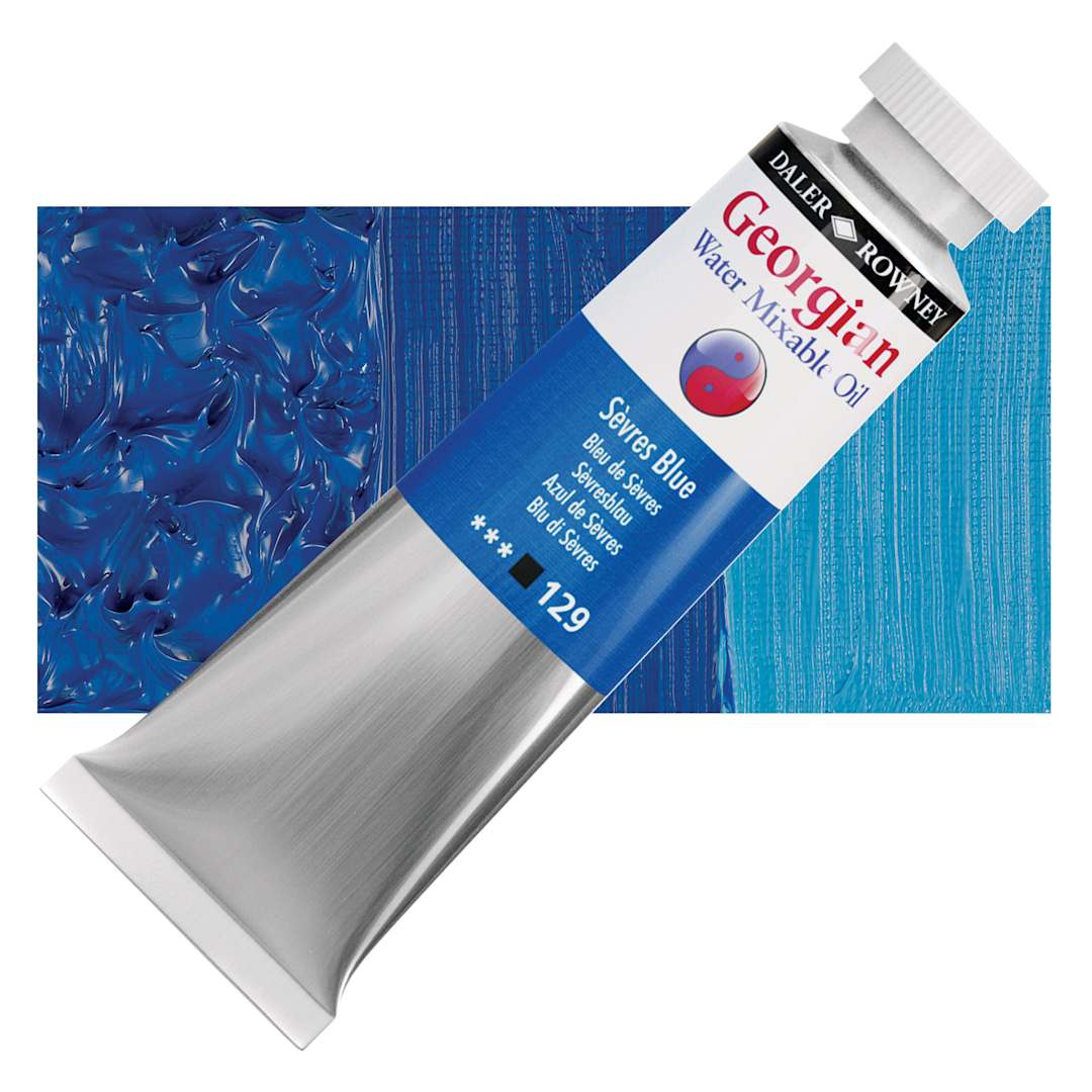 Open in modal - Georgian Water Mixable Oil - Sevres Blue, 37 ml tube and swatch
