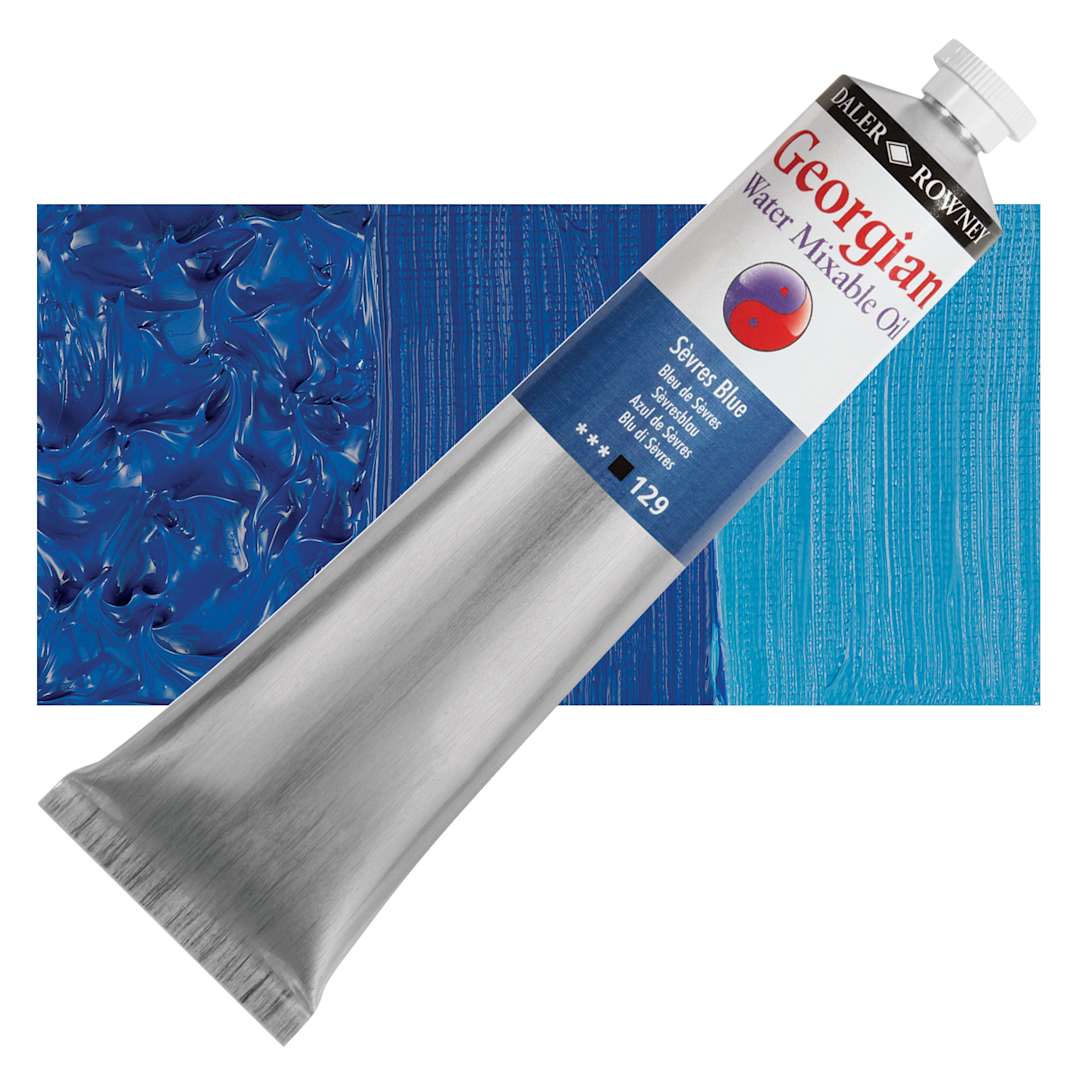 Open in modal - Georgian Water Mixable Oil - Sevres Blue, 200 ml tube and swatch