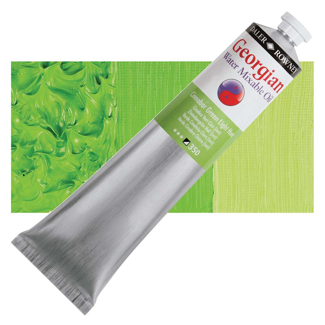 Open in modal - Georgian Water Mixable Oil - Cinnabar Green Light Hue, 200 ml tube and swatch