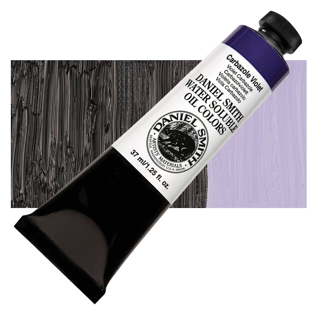 Open in modal - Daniel Smith Water-Soluble Oil - Carbazole Violet, 37 ml Tube and swatch