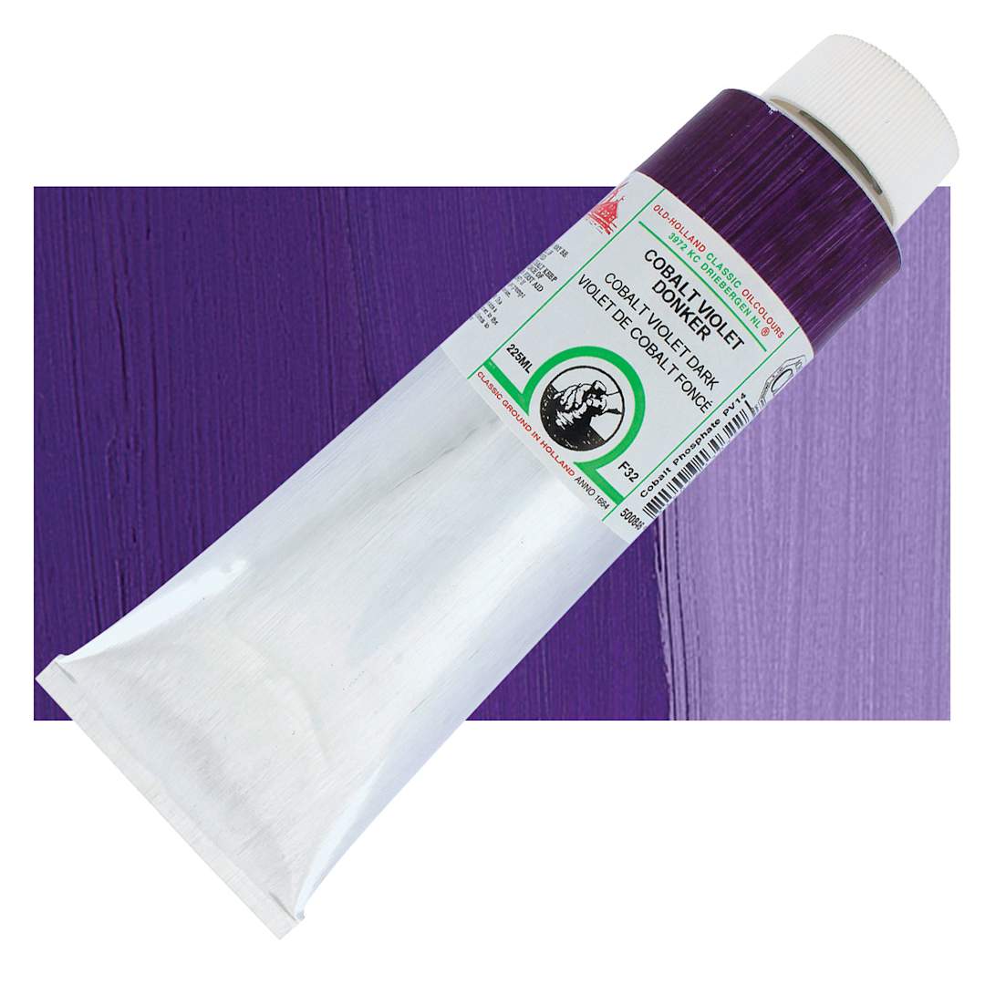 Open in modal - Old Holland Classic Oil Color - Cobalt Violet Dark, 225 ml tube and swatch