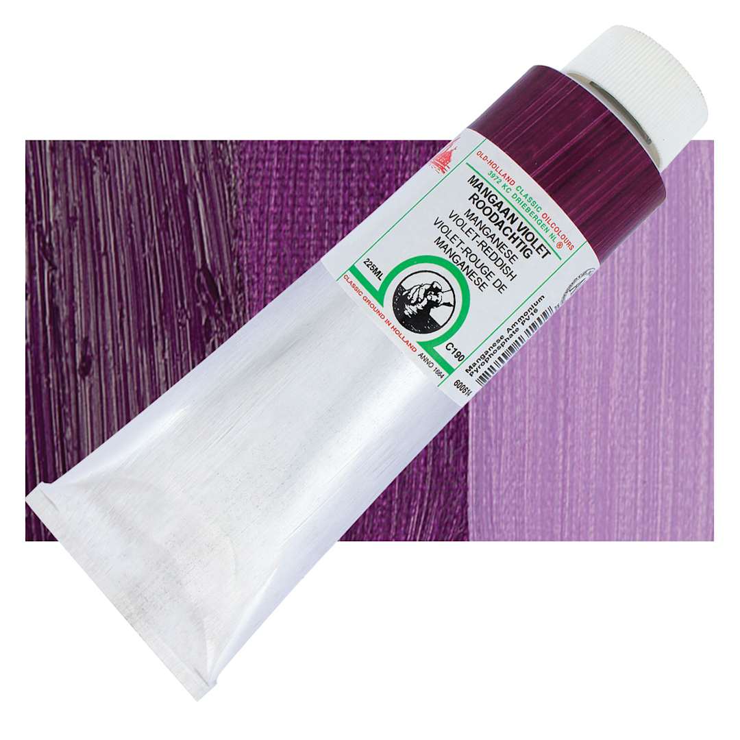 Open in modal - Old Holland Classic Oil Color - Manganese Violet-Reddish, 225 ml tube and swatch