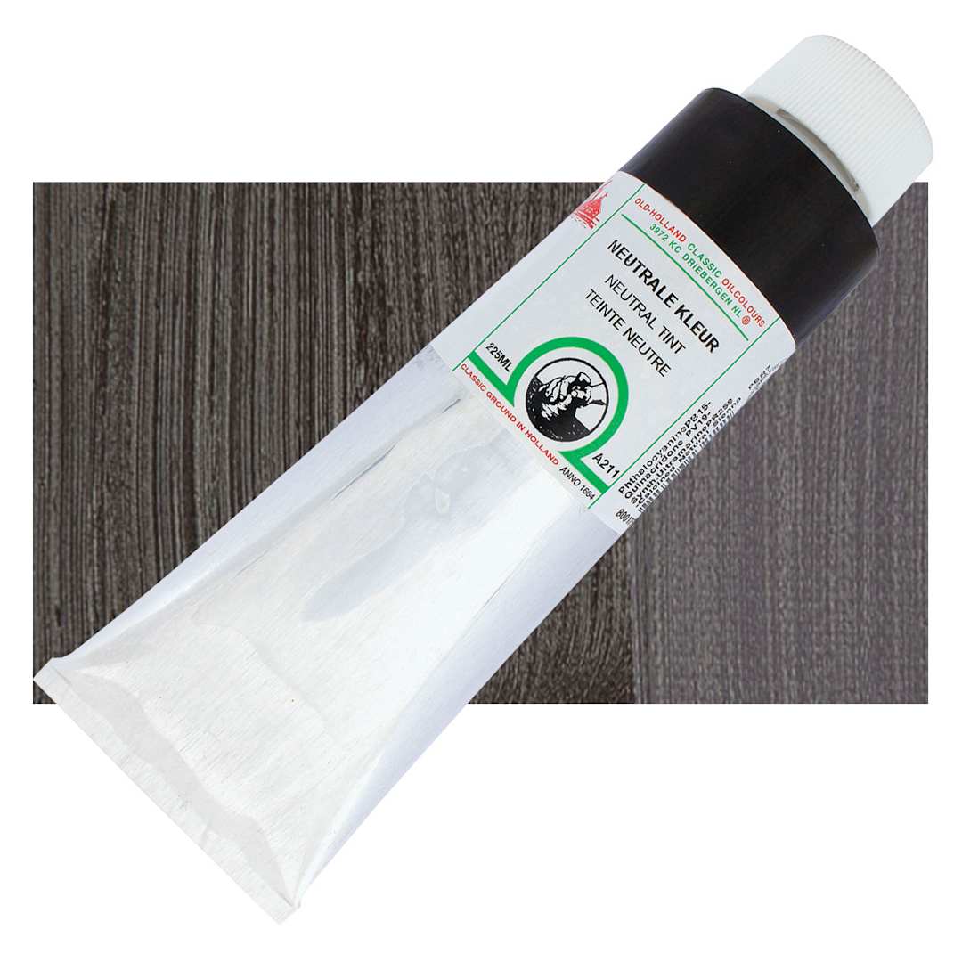 Open in modal - Old Holland Classic Oil Color - Neutral Tint, 225 ml tube and swatch