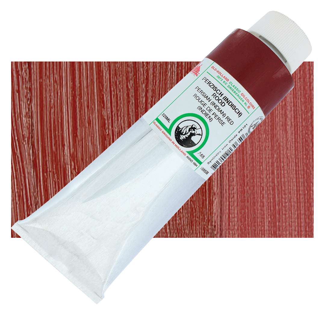 Open in modal - Old Holland Classic Oil Color - Persian (Indian) Red, 225 ml tube and swatch