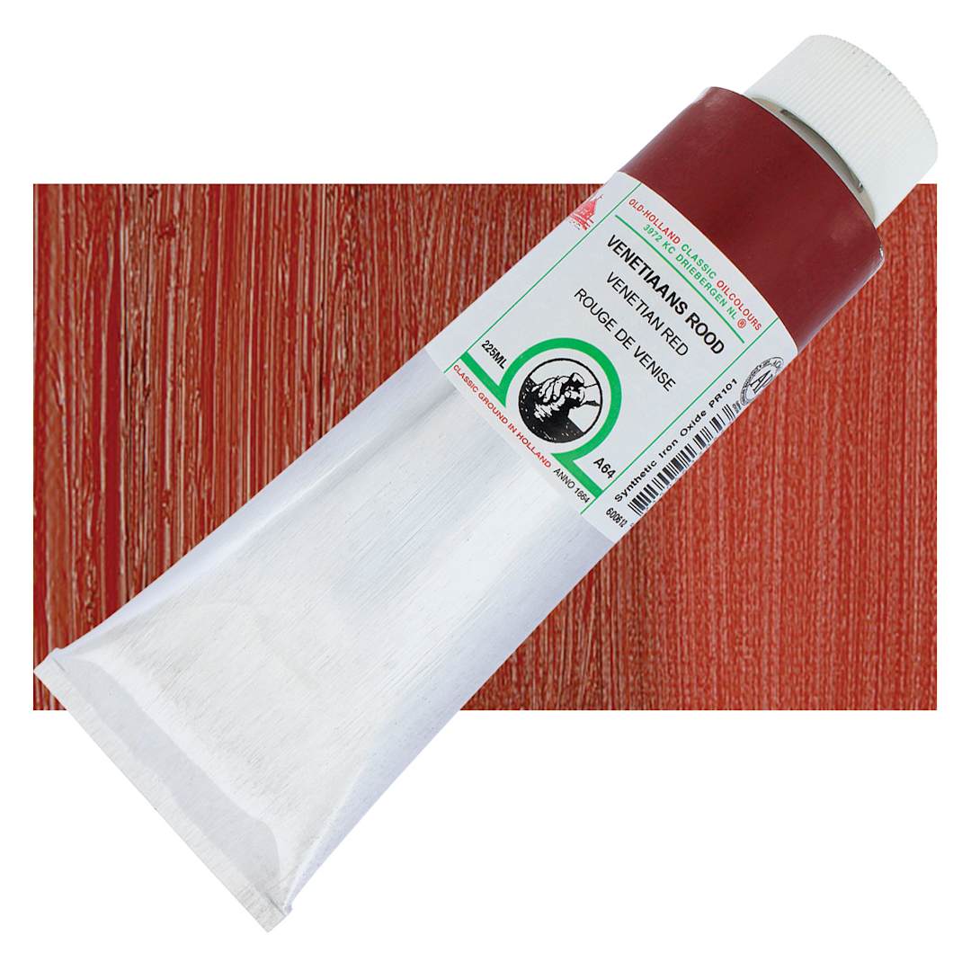 Open in modal - Old Holland Classic Oil Color - Venetian Red, 225 ml tube and swatch