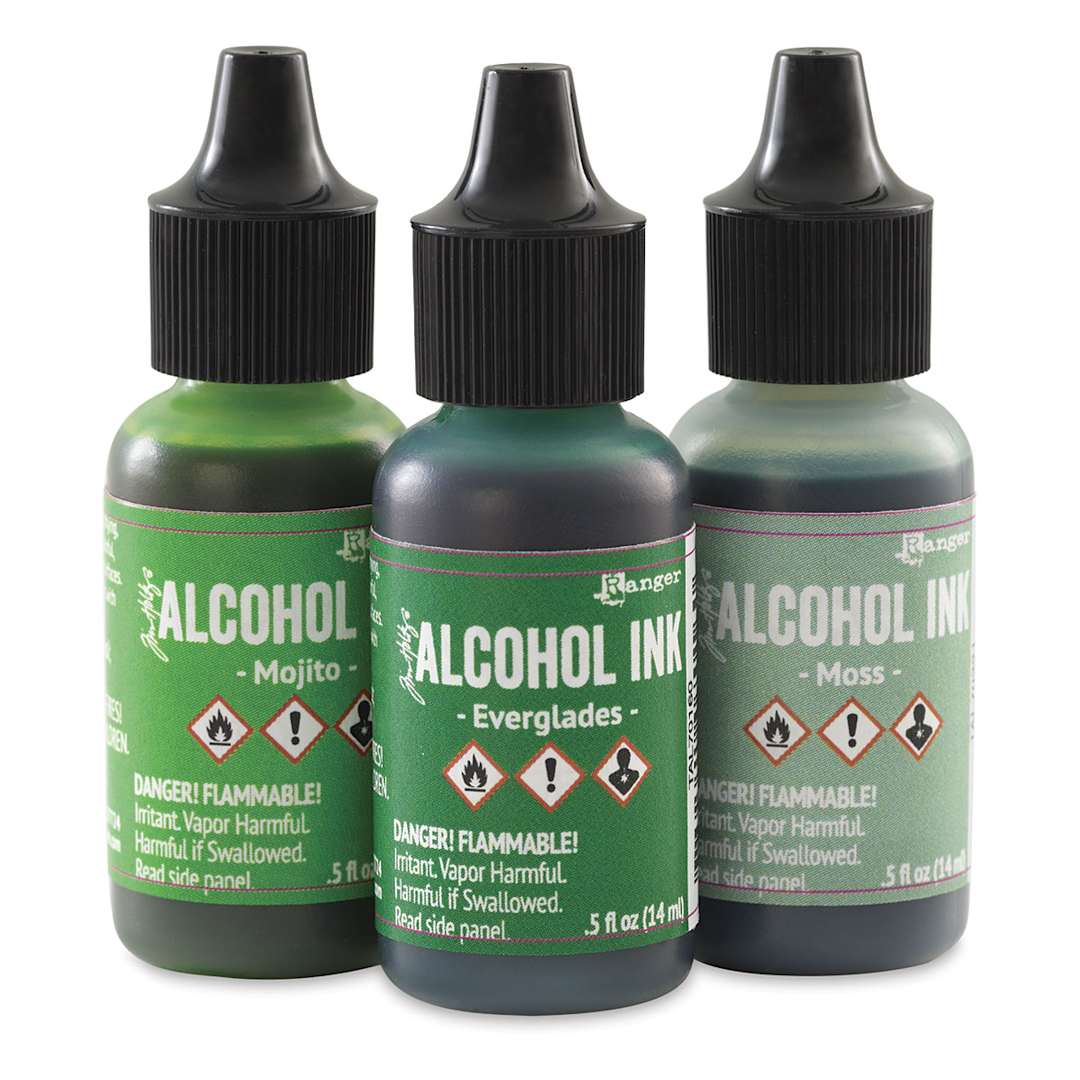 Open in modal - Ranger Tim Holtz Alcohol Ink - Mint/Green, Set of 3