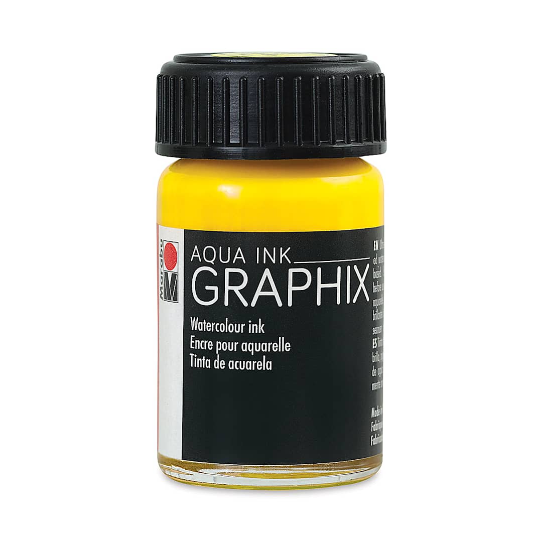 Open in modal - Marabu Graphix Aqua Ink - Sunshine Yellow, 15 ml