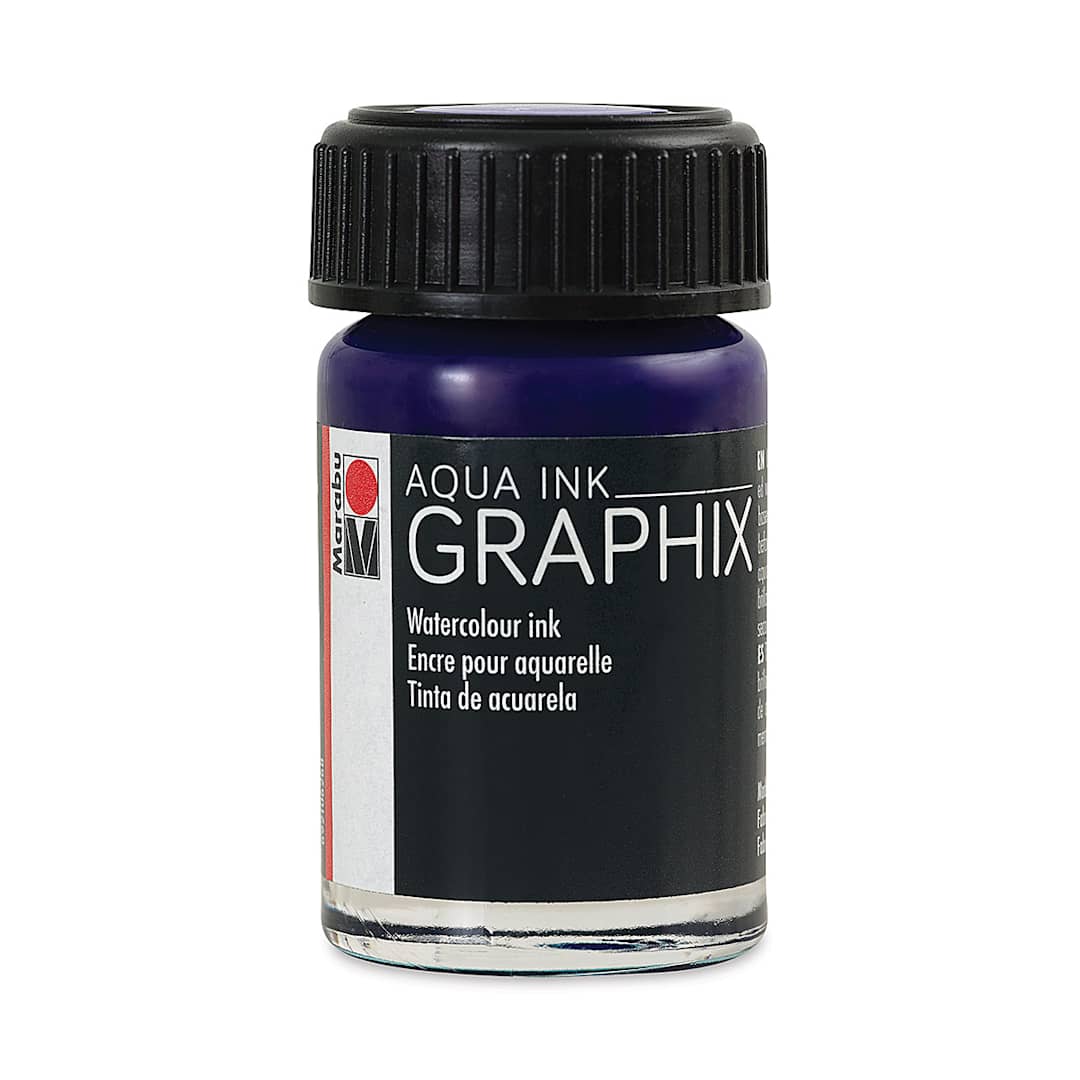Open in modal - Marabu Graphix Aqua Ink - Dark Ultramarine, 15 ml