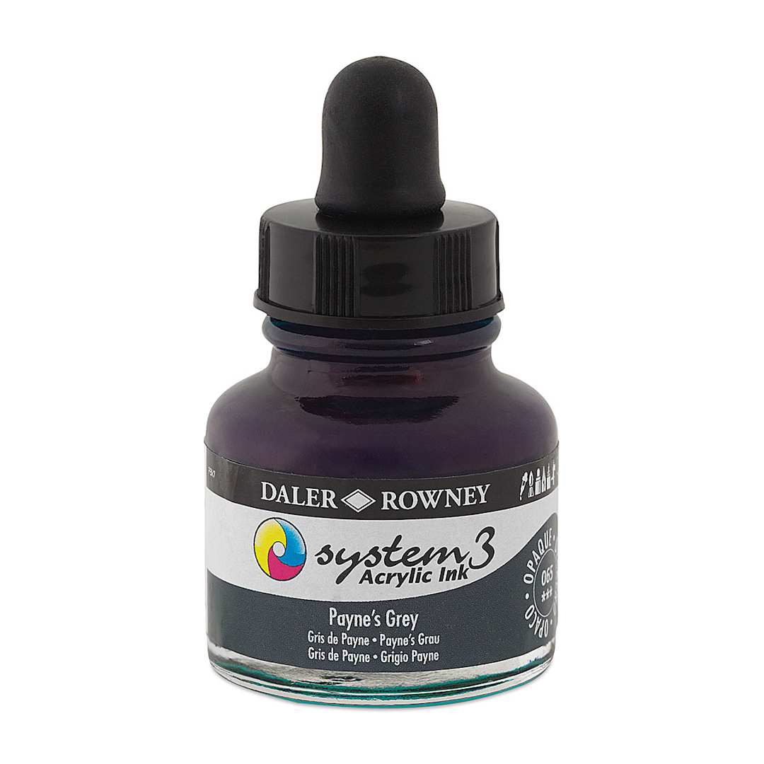 Open in modal - Daler-Rowney System 3 Acrylic Ink - Payne's Grey, 1 oz