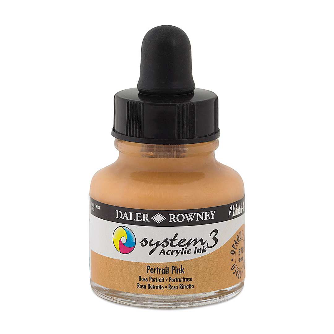 Open in modal - Daler-Rowney System 3 Acrylic Ink - Peach Pink, 1 oz