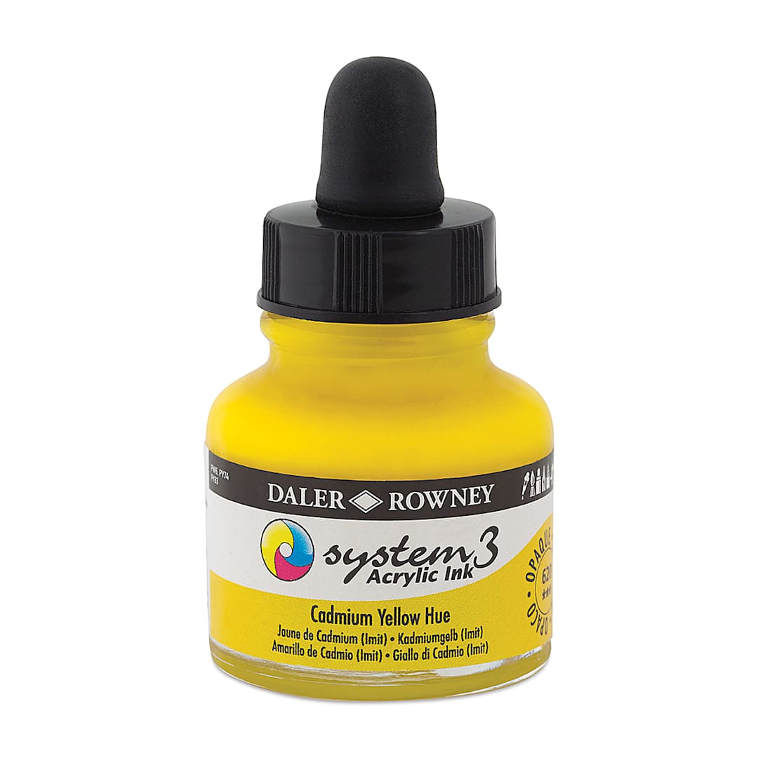 Open in modal - Daler-Rowney System3 Acrylic Ink - Cadmium Yellow Hue, 1 oz