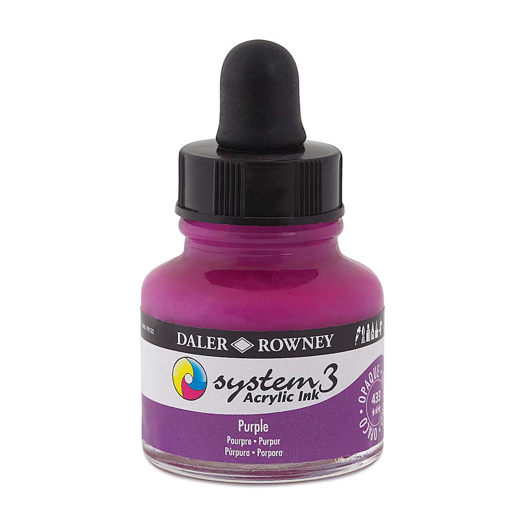 Open in modal - Daler-Rowney System3 Acrylic Ink - Purple, 1 oz