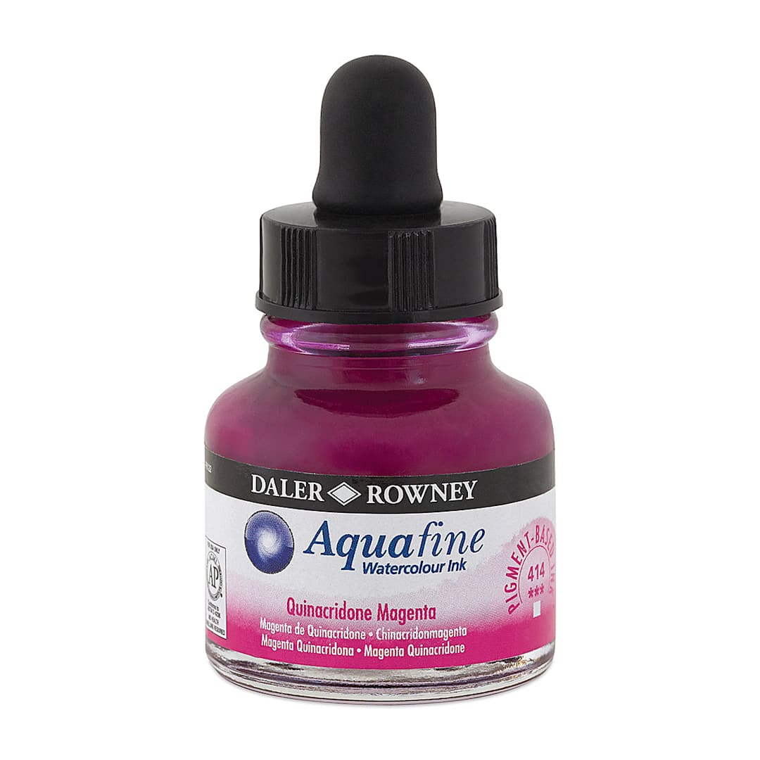 Open in modal - Daler-Rowney Aquafine Watercolour Ink - Quinacridone Magenta