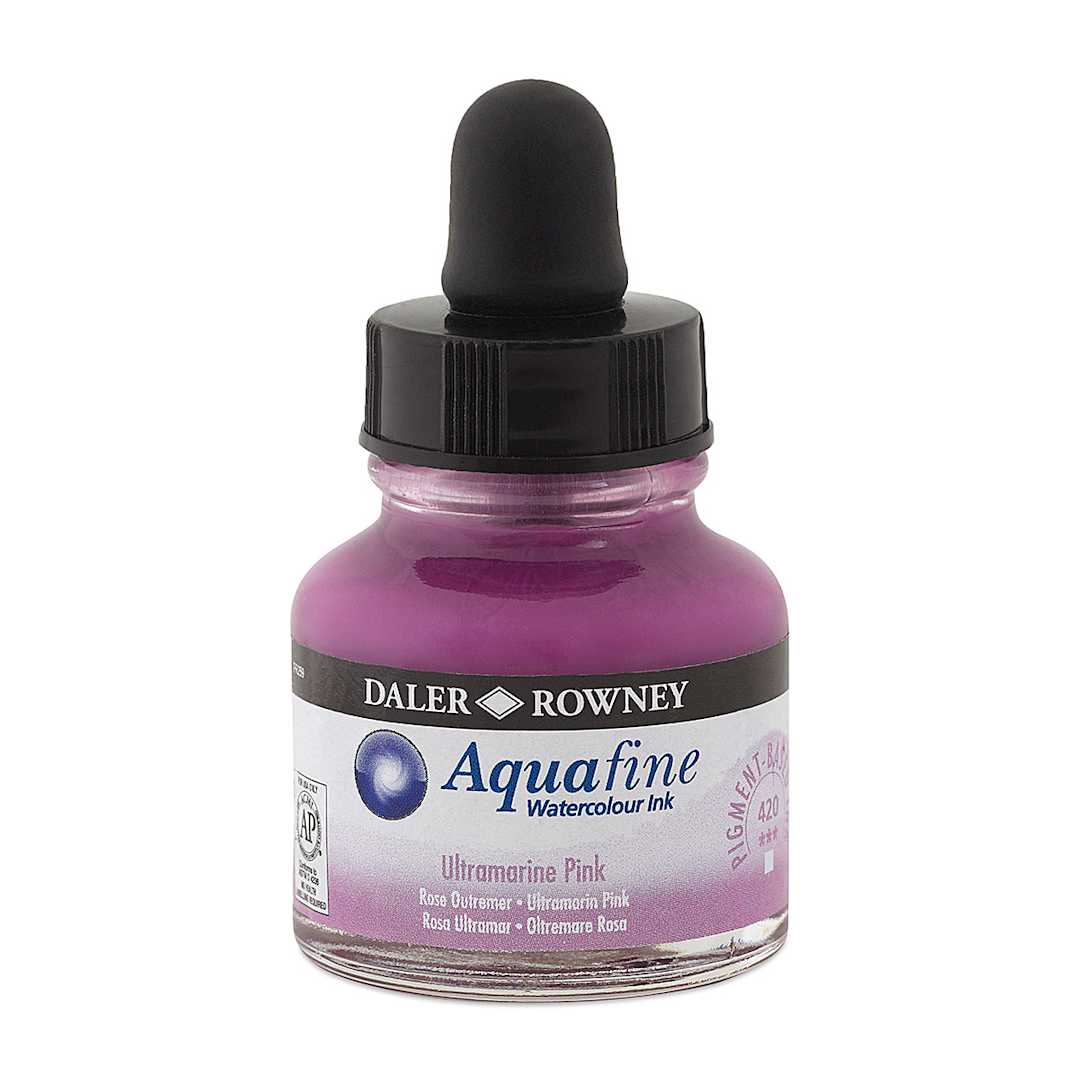 Open in modal - Daler-Rowney Aquafine Watercolour Ink - Ultramarine Pink