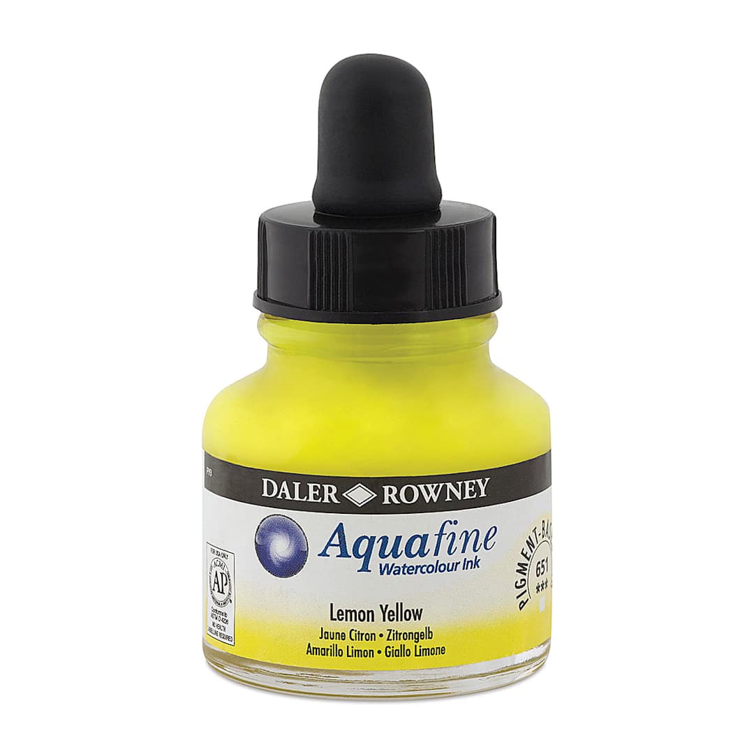 Open in modal - Daler-Rowney Aquafine Watercolour Ink - Lemon Yellow