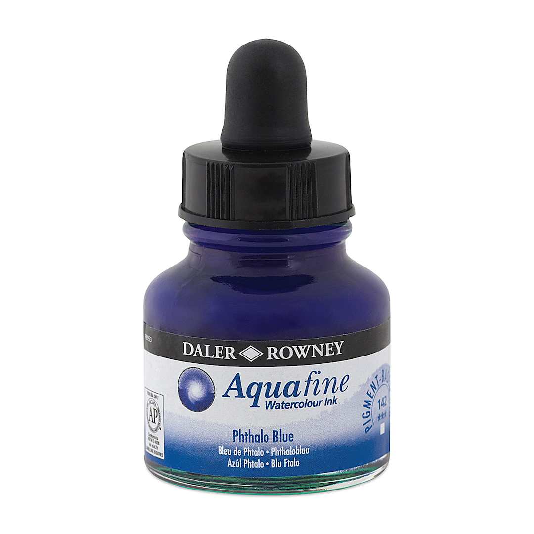 Open in modal - Daler-Rowney Aquafine Watercolour Ink - Phthalo Blue
