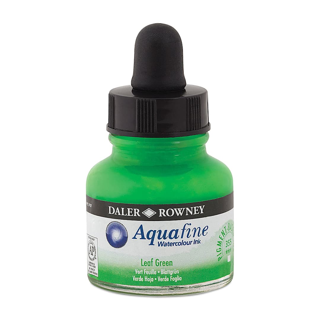 Open in modal - Daler-Rowney Aquafine Watercolour Ink - Leaf Green