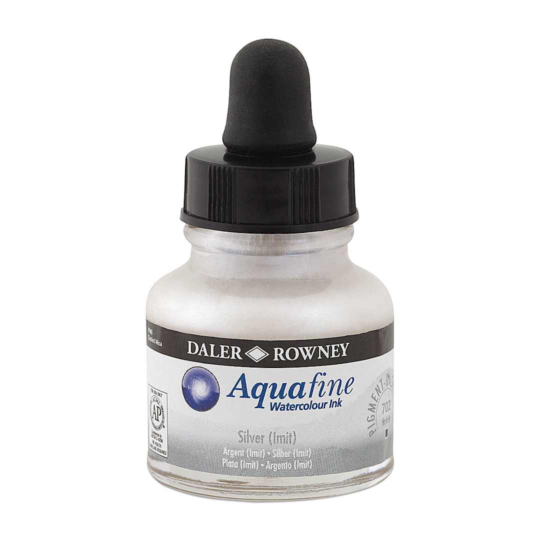 Open in modal - Daler-Rowney Aquafine Watercolour Ink - Silver