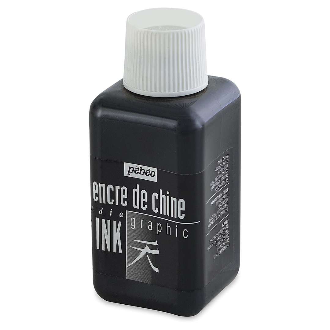 Open in modal - Pebeo Graphic India Ink - Front view of 250 ml Bottle