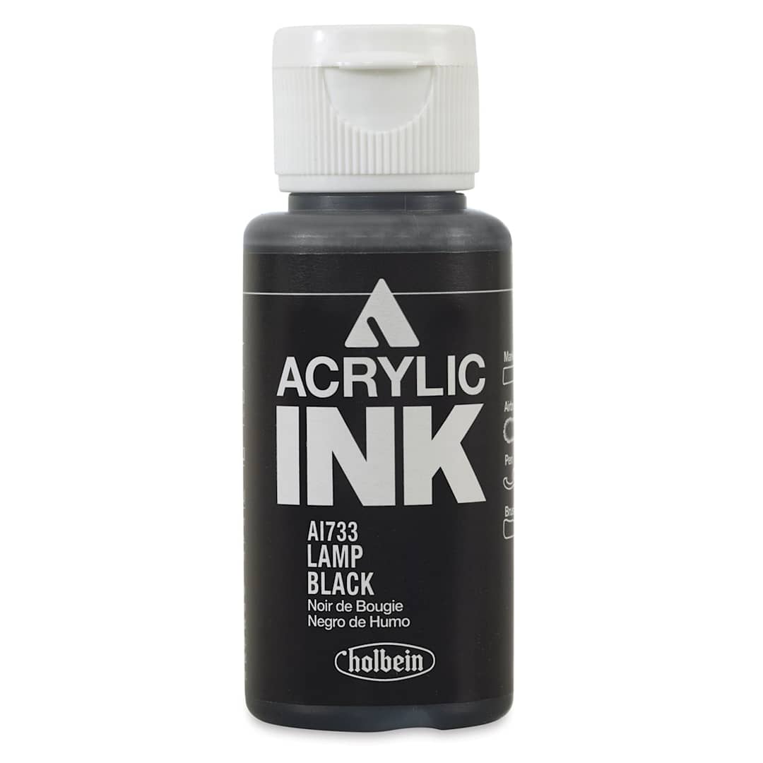 Open in modal - Holbein Acrylic Ink - Lamp Black, 30 ml
