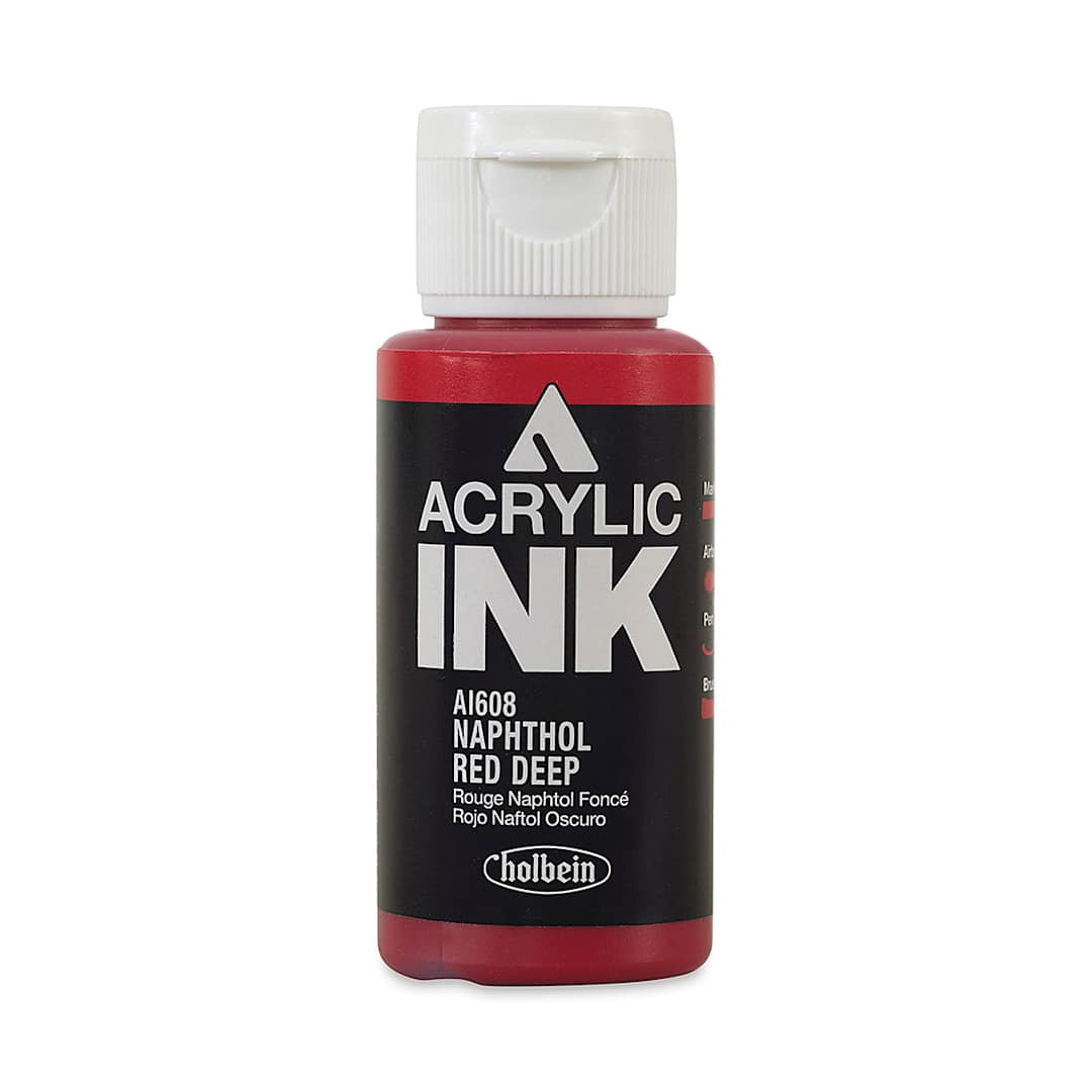 Open in modal - Holbein Acrylic Ink - Naphthol Red Deep, 30 ml