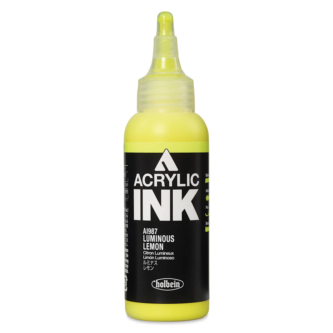 Open in modal - Holbein Acrylic Ink - Luminous Lemon, 100 ml