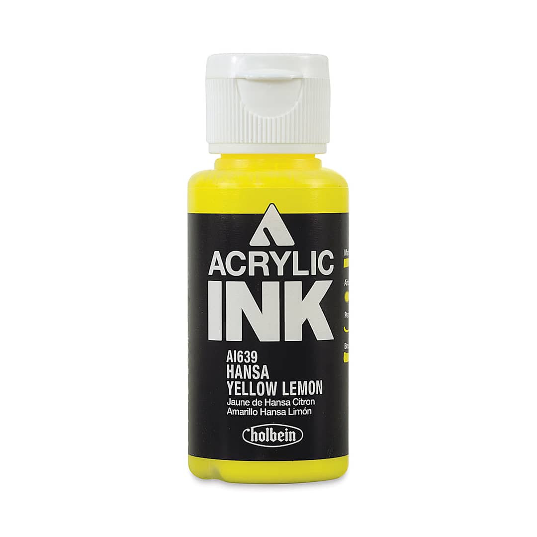 Open in modal - Holbein Acrylic Ink - Hansa Yellow Lemon, 30 ml