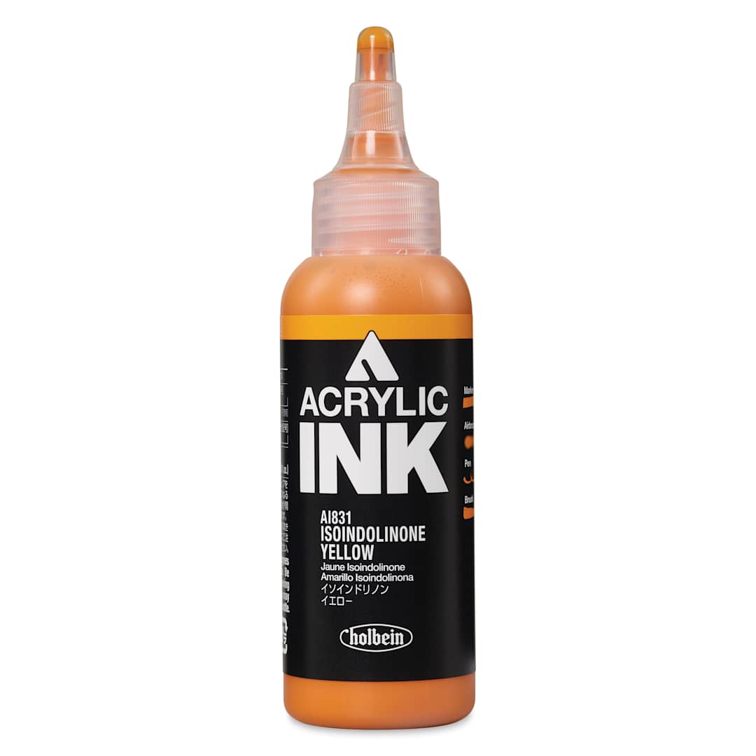 Open in modal - Holbein Acrylic Ink - Isoindolinone Yellow, 100 ml