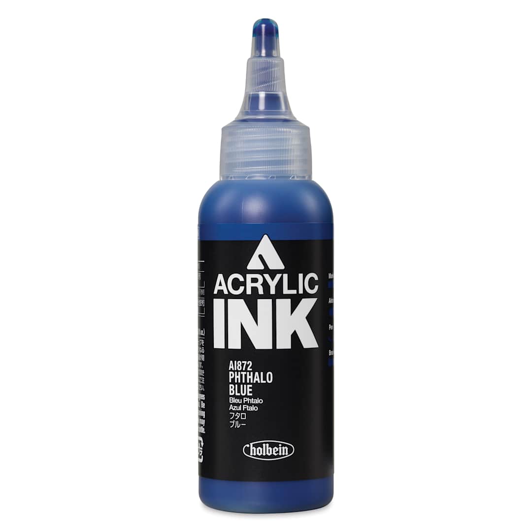 Open in modal - Holbein Acrylic Ink - Phthalo Blue, 100 ml