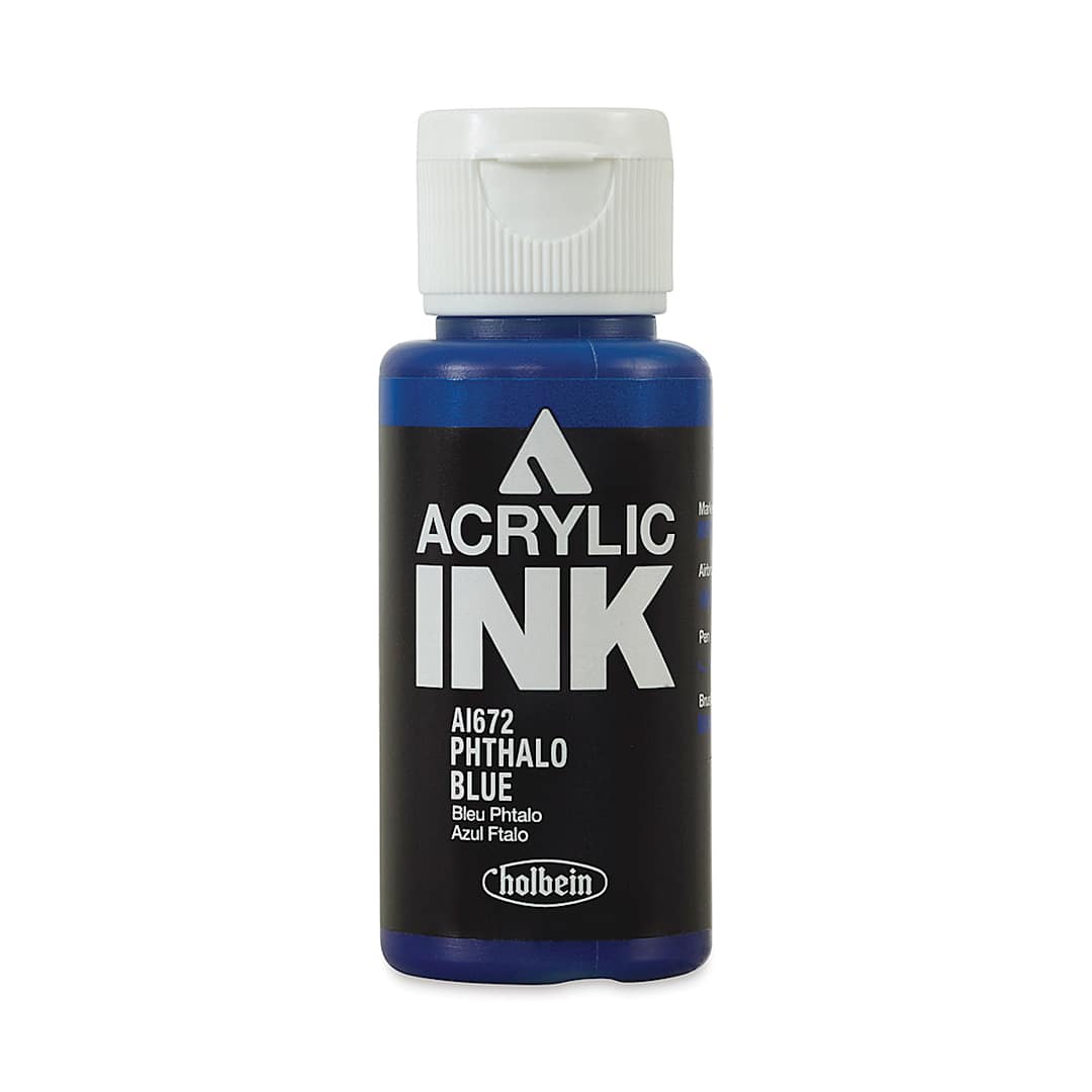 Open in modal - Holbein Acrylic Ink - Phthalo Blue, 30 ml