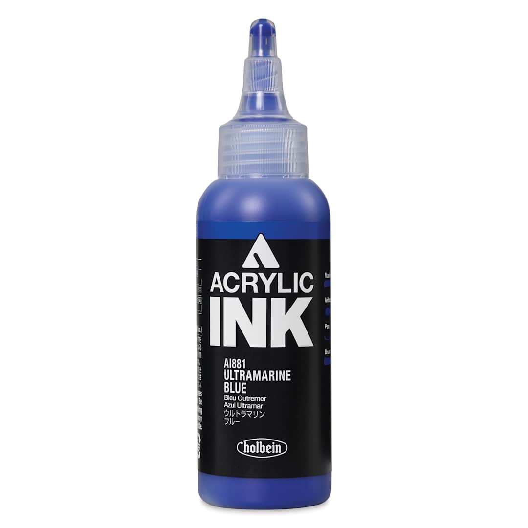 Open in modal - Holbein Acrylic Ink - Ultramarine Blue, 100 ml