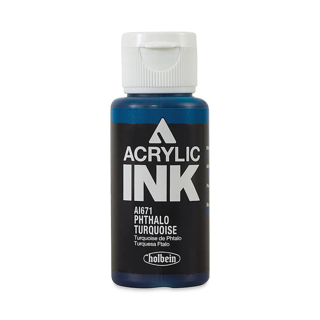 Open in modal - Holbein Acrylic Ink - Phthalo Turquoise, 30 ml