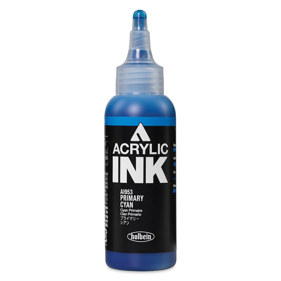 Open in modal - Holbein Acrylic Ink - Primary Cyan, 100 ml