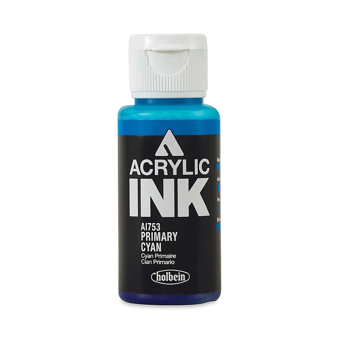 Open in modal - Holbein Acrylic Ink - Primary Cyan, 30 ml