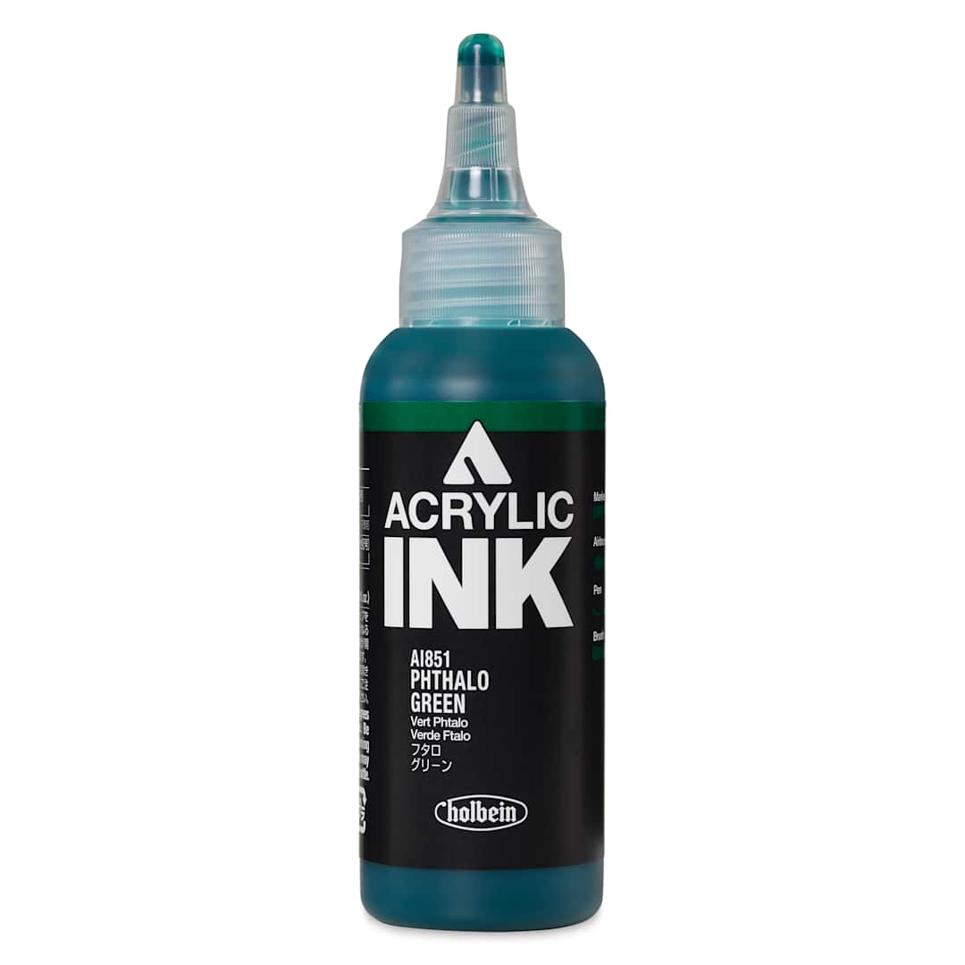 Open in modal - Holbein Acrylic Ink - Phthalo Green, 100 ml