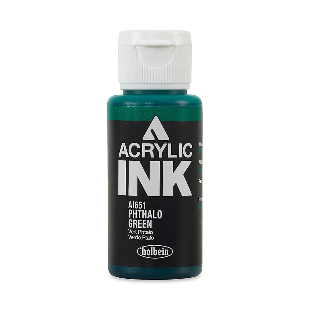 Open in modal - Holbein Acrylic Ink - Phthalo Green, 30 ml