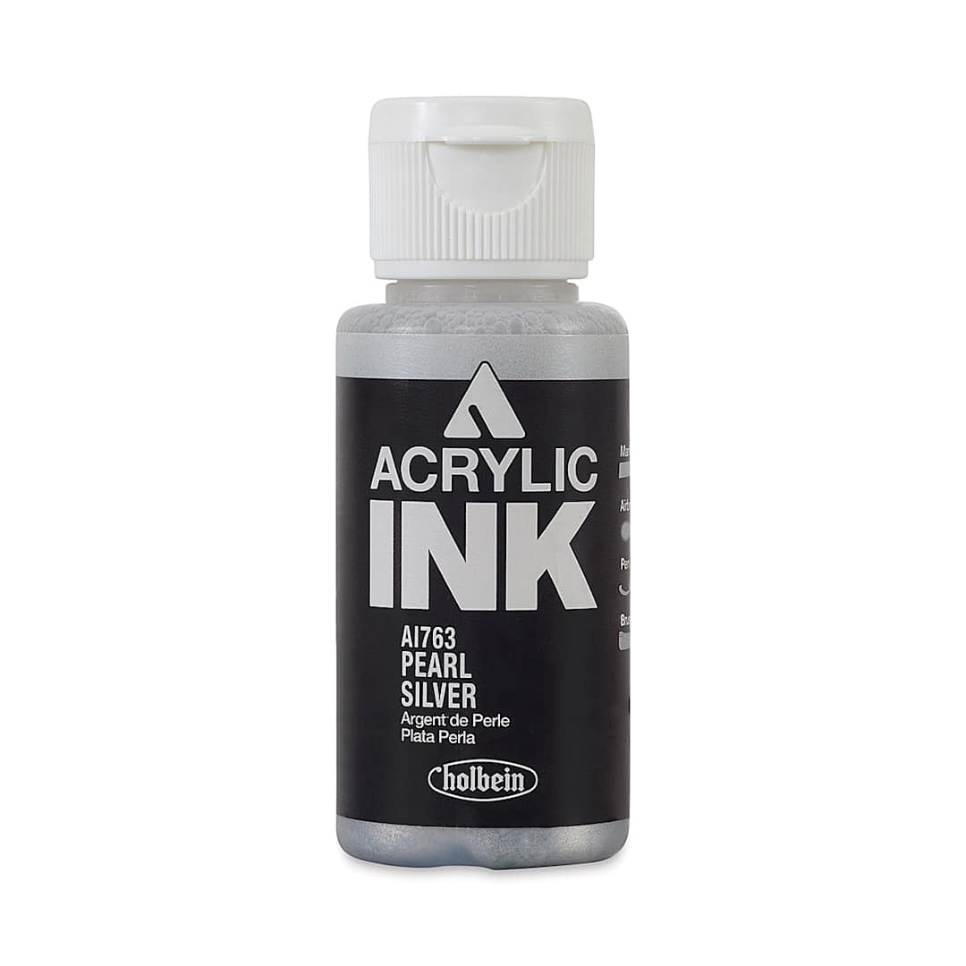 Open in modal - Holbein Acrylic Ink - Pearl Silver, 30 ml