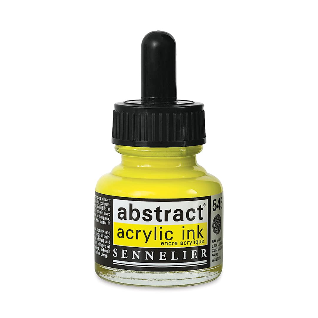 Open in modal - Sennelier Abstract Acrylic Ink - Cadmium Yellow Lemon Hue, 1 oz