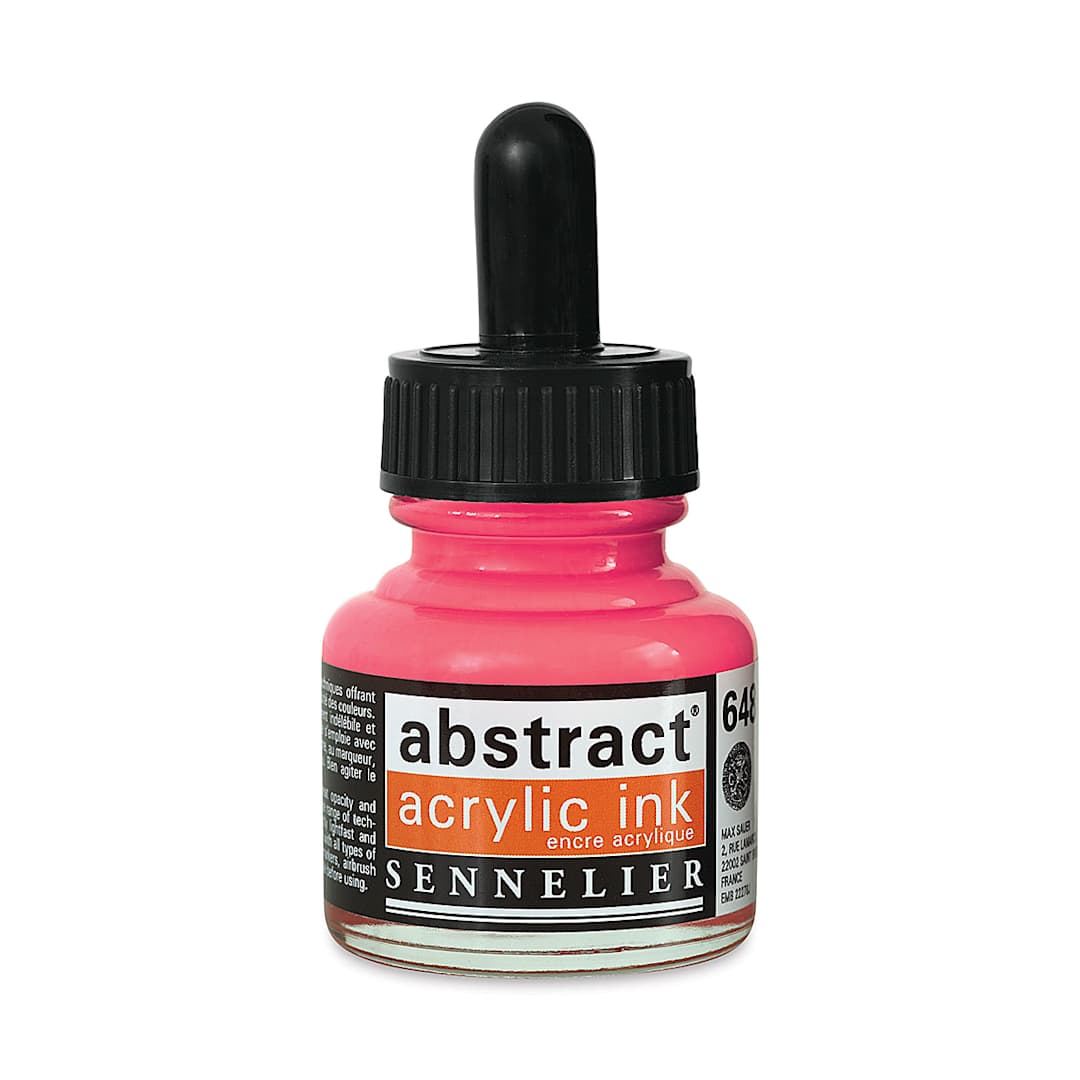 Open in modal - Sennelier Abstract Acrylic Ink - Fluorescent Orange, 1 oz