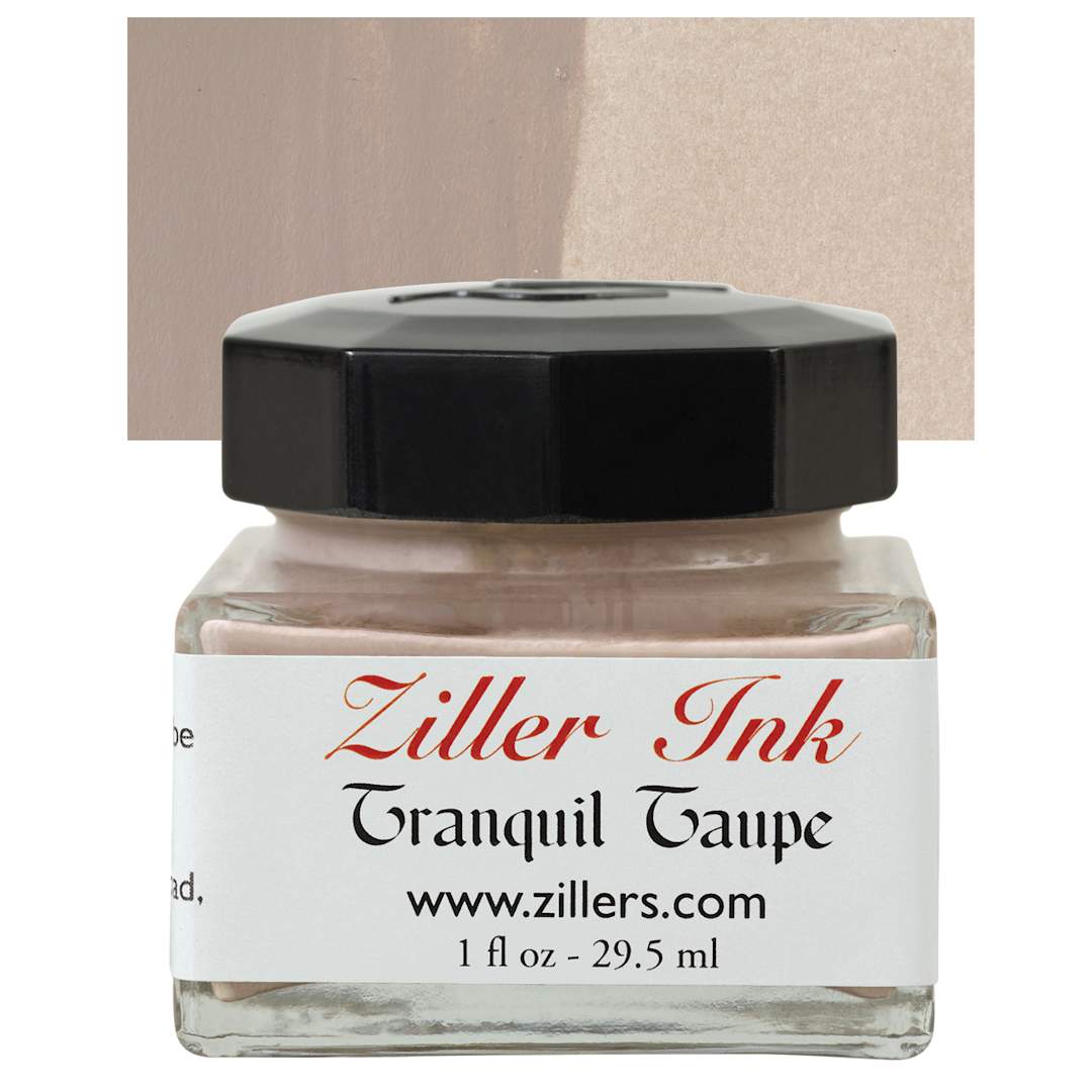 Open in modal - Ziller Ink - Tranquil Taupe, 1 oz bottle and swatch