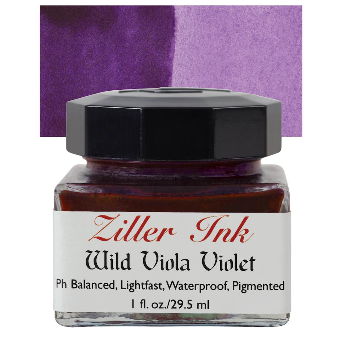 Open in modal - Ziller Ink - Wild Violet, 1 oz bottle and swatch