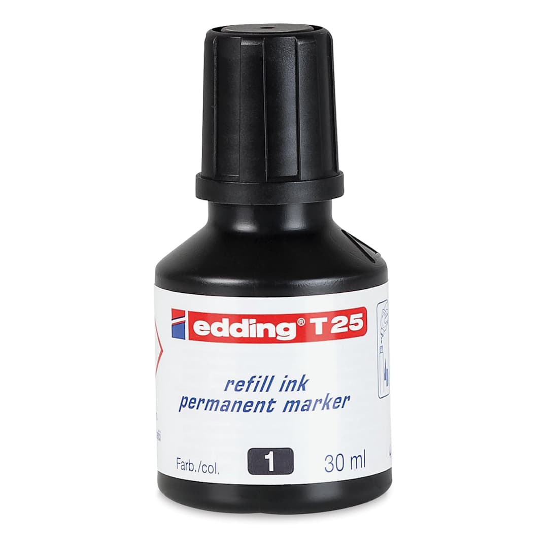 Open in modal - Edding Permanent Marker Refill - Front of 30 ml Black bottle