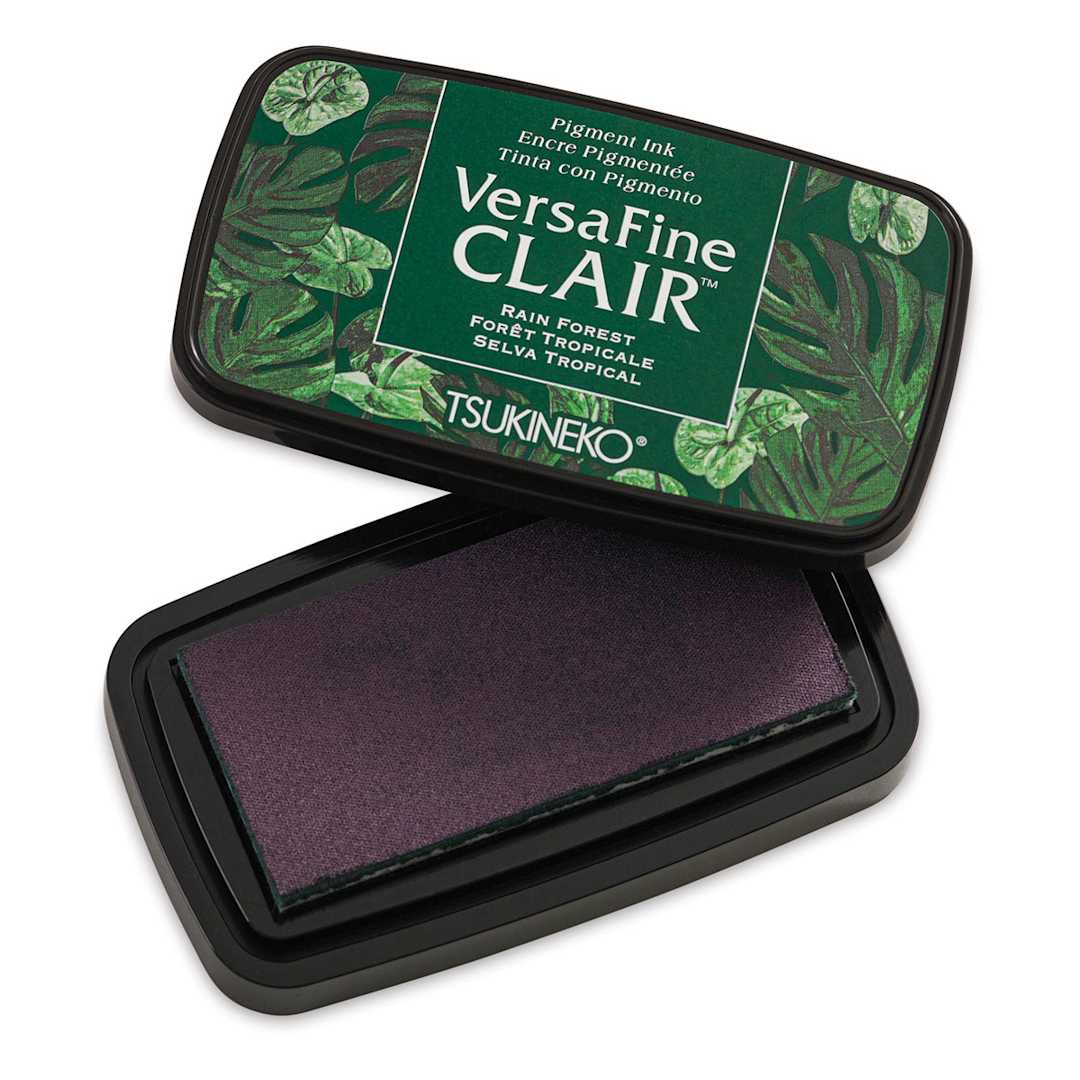 Open in modal - VersaFine Clair Ink Pad - Rain Forest with lid off