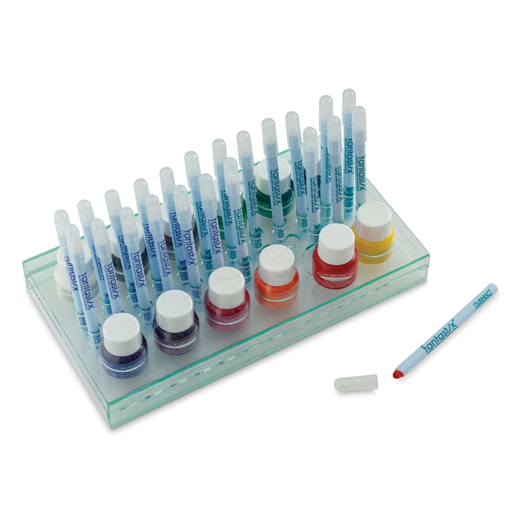 Open in modal - Tsukineko All Purpose Ink Workstation Set - Angled view