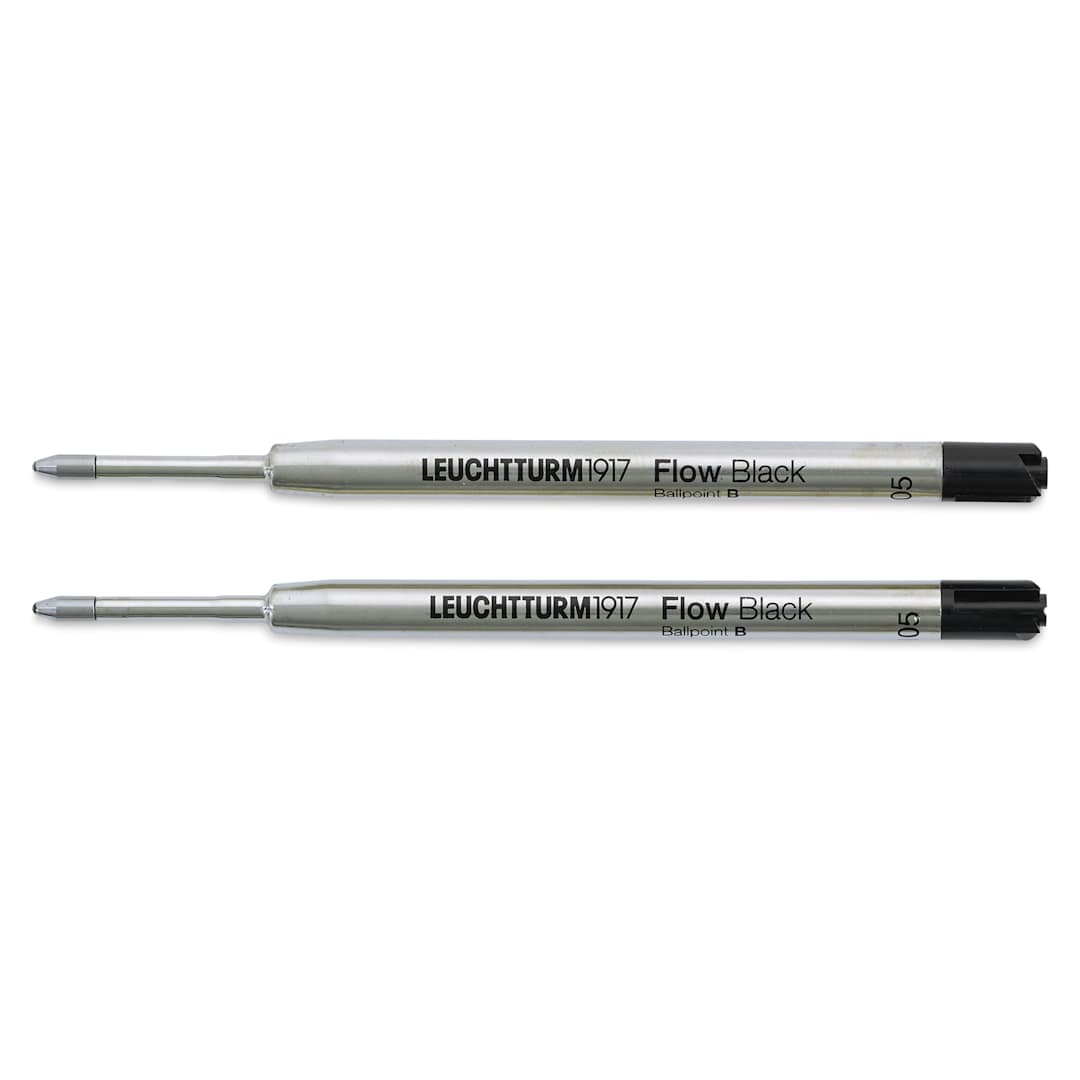 Open in modal - Leuchtturm1917 Drehgriffel Ballpoint Refills - Black, Pkg of 2