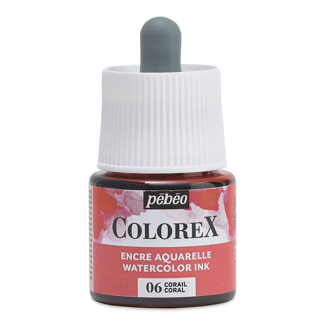Open in modal - Pebeo Colorex Inks - Coral, 45 ml, front of bottle