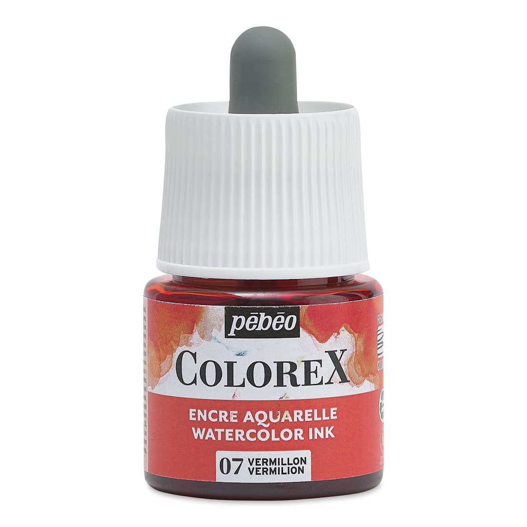 Open in modal - Pebeo Colorex Inks - Vermilion, 45 ml, front of bottle