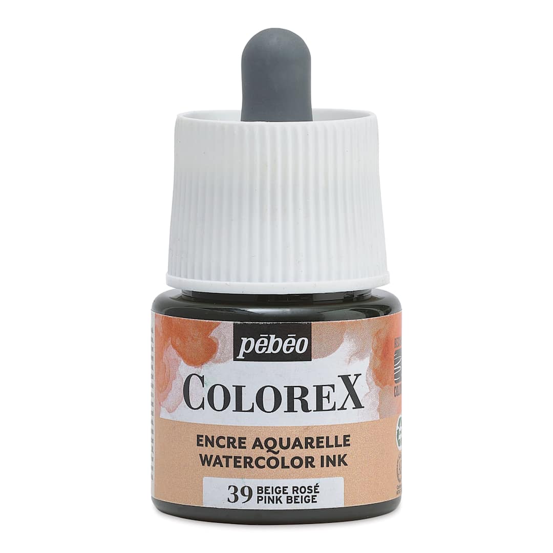 Open in modal - Pebeo Colorex Inks - Pink Beige, 45 ml, front of bottle