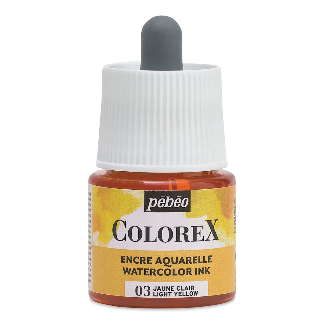 Open in modal - Pebeo Colorex Inks - Light Yellow, 45 ml, front of bottle